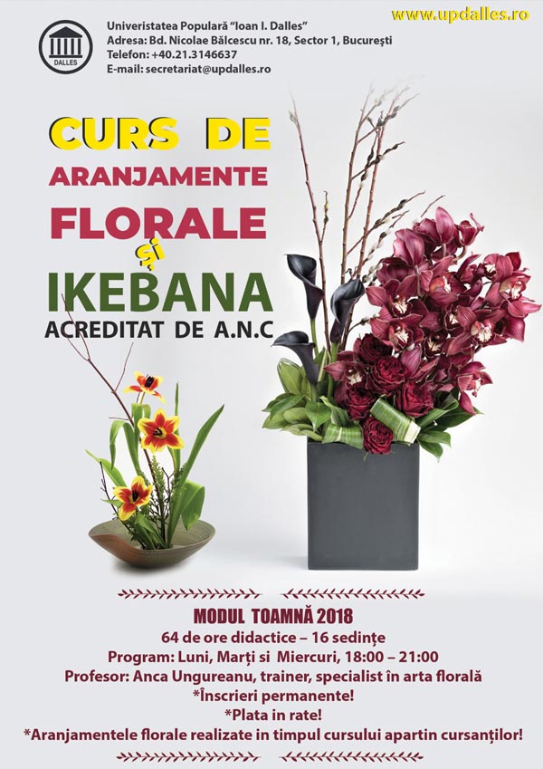 Curs de aranjamente florale si ikebana acreditat ANC 2018