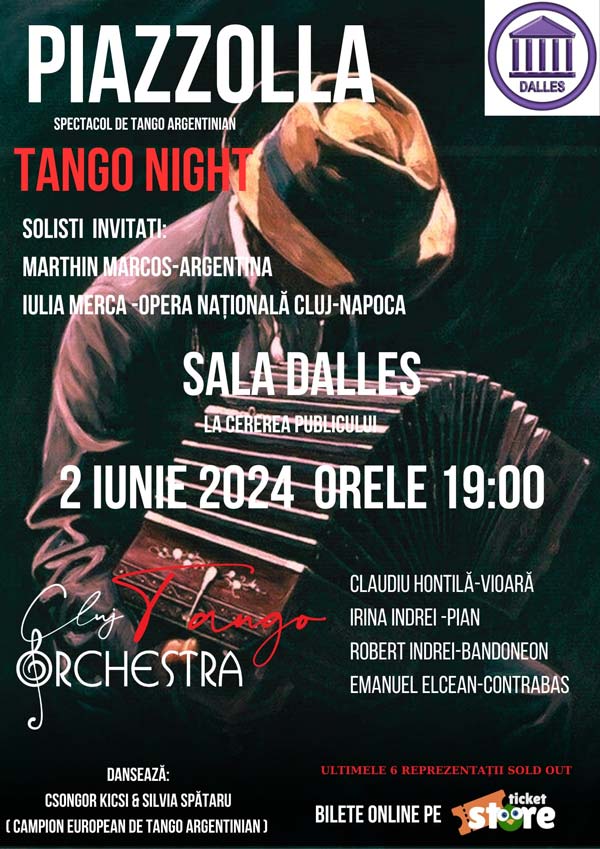 Piazzolla Tango Night - Spectacol de tango argentinian.